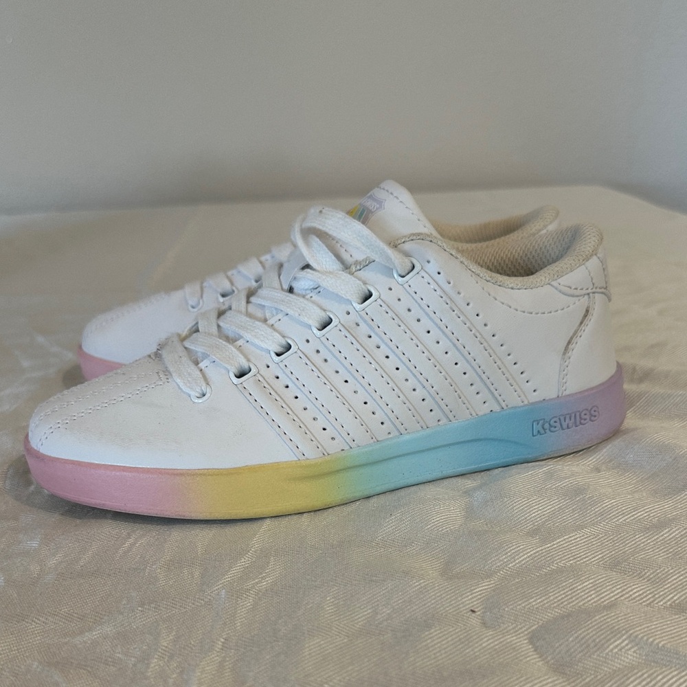 Kids White and Rainbow Sneakers 2.5 like new